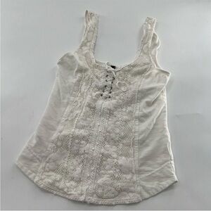 Free People💗White Lace Top XS